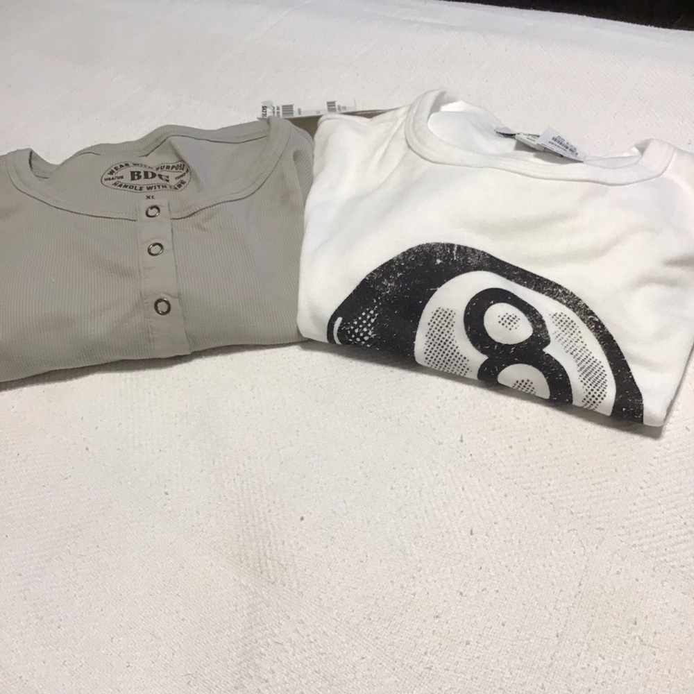 SOLD ON ANOTHER PLATFORM 2 Tops A BDG  and RSQ 8 ball MSRP $58.99